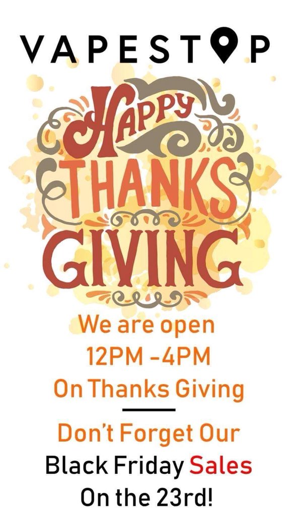 GoVapeStop's tweet image. Vape stuff #HappyThanksgiving