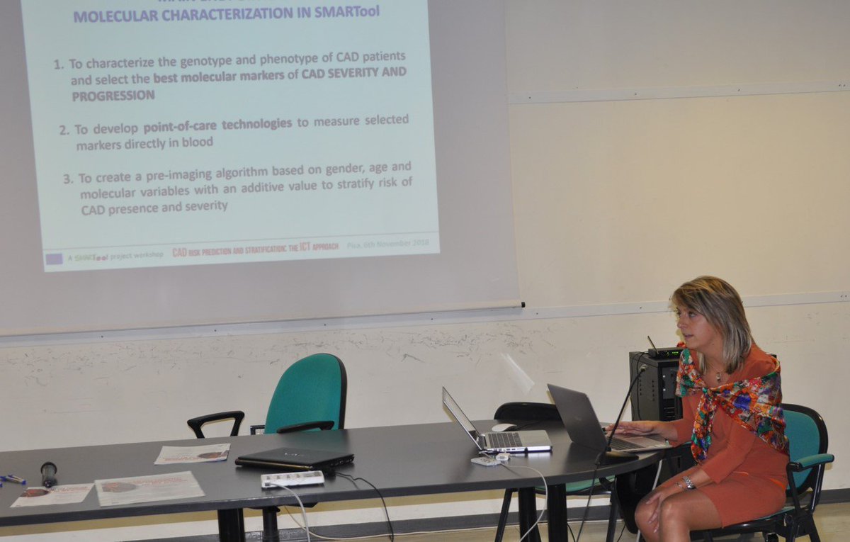 SMARToolProject's tweet photo. SMARTool Project Workshop "CAD Risk Prediction And Stratification: The ICT Approach" was successfully be held in Pisa at the CNR Research Area Campus  on Tuesday 06th November 2018!!! https://t.co/unJVKm7TEm