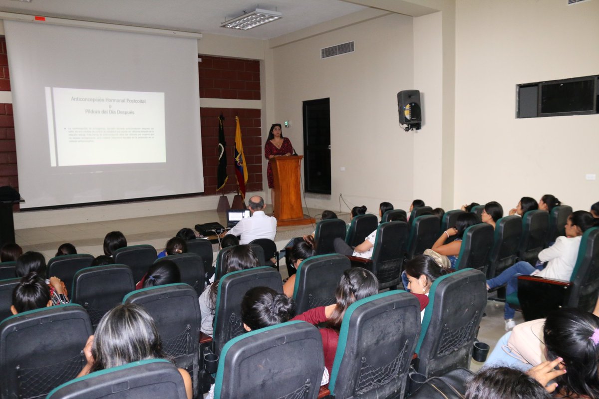 utequevedo's tweet photo. Estudiantes de la Fac. #Agrarias reciben charla sobre "Planificación Familiar", organizada por el Área de Salud #UTEQ
Los temas: Planificación familiar, Prevención de enfermedades de transmisión sexual y Embarazo no deseado
Auspiciado por #CORMIN (Laboratorio farmacéutico Chile) https://t.co/FJkQE7sPnh