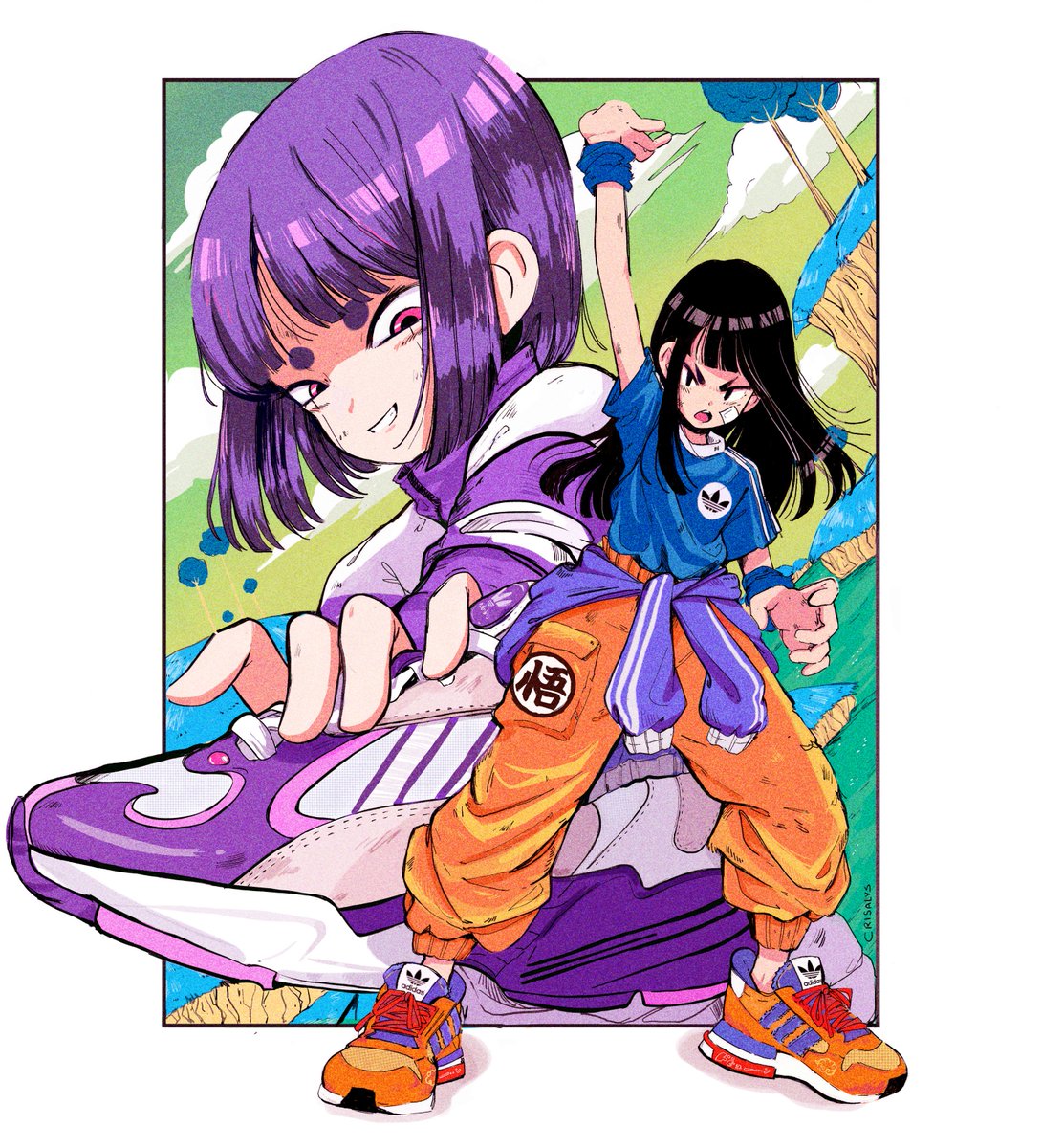 DragonBallZxAdidas Originals☁️💥 
Inspired by my favorite battle of the whole saga, Goku (ZX 500 RM) vs Frieza (YUNG 1).  An special collaboration for the next drop of this collection.✨