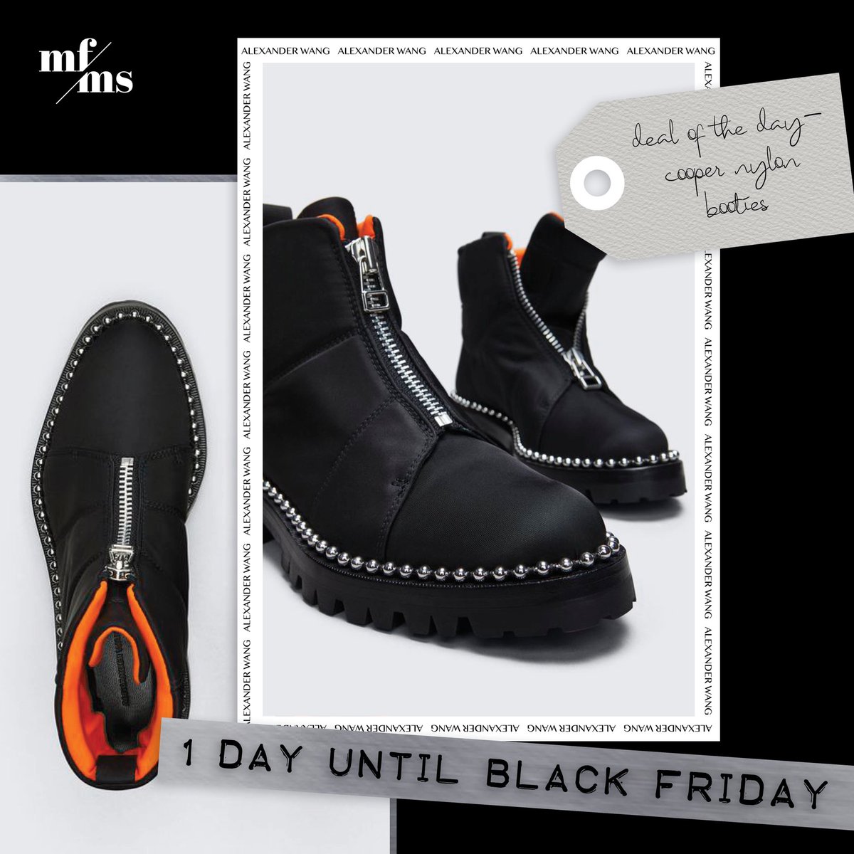 the_mfms's tweet photo. Thursday: Women’s Cooper Nylon Booties
Originally: $695 // Now: $417 // 40% off Bloomingdales
#MFMS2019 • #BlackFriday (2/2) https://t.co/x3mLpcLz9j