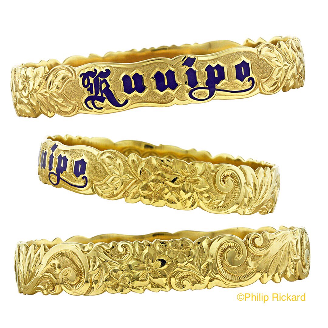 PhilipRickard's tweet photo. Mahalo for keeping the tradition of Hawaiian Jewelry alive. 
10% off in-store &amp; online + free shipping. Now thru 11/27/2018. Ts&amp;Cs apply. Numbered, strictly limited edition and custom made Millennium Bracelet - the culmination of 156 years of Hawaiian Engraving artistry. https://t.co/VWls2Lotmm