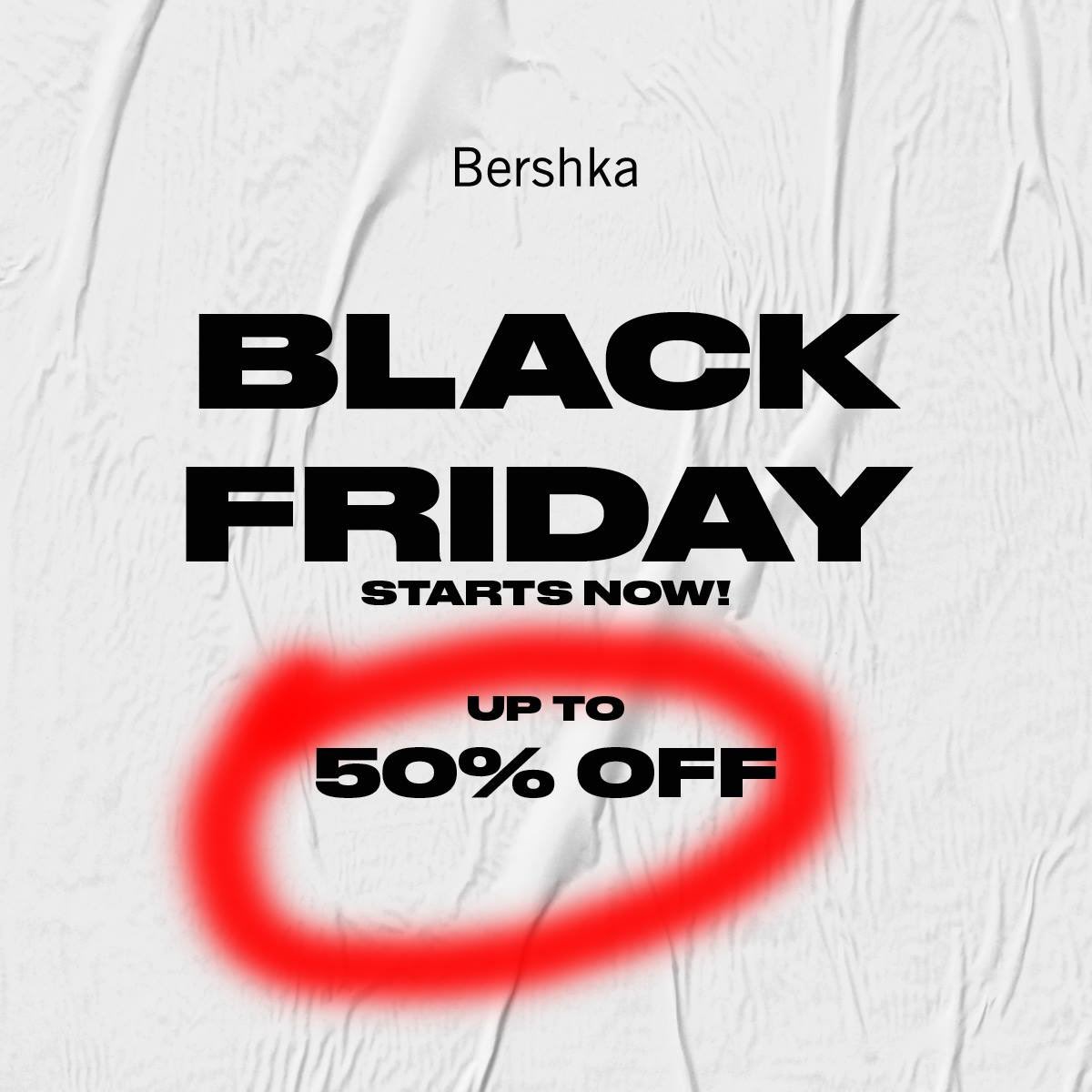 BERSHKA on Twitter: "Hello Black Friday! Up to 50 % off 🖤 Check your country shop now ➡https://t.co/zuDvTIfgUS https://t.co/jLcJM7RDjB" / Twitter