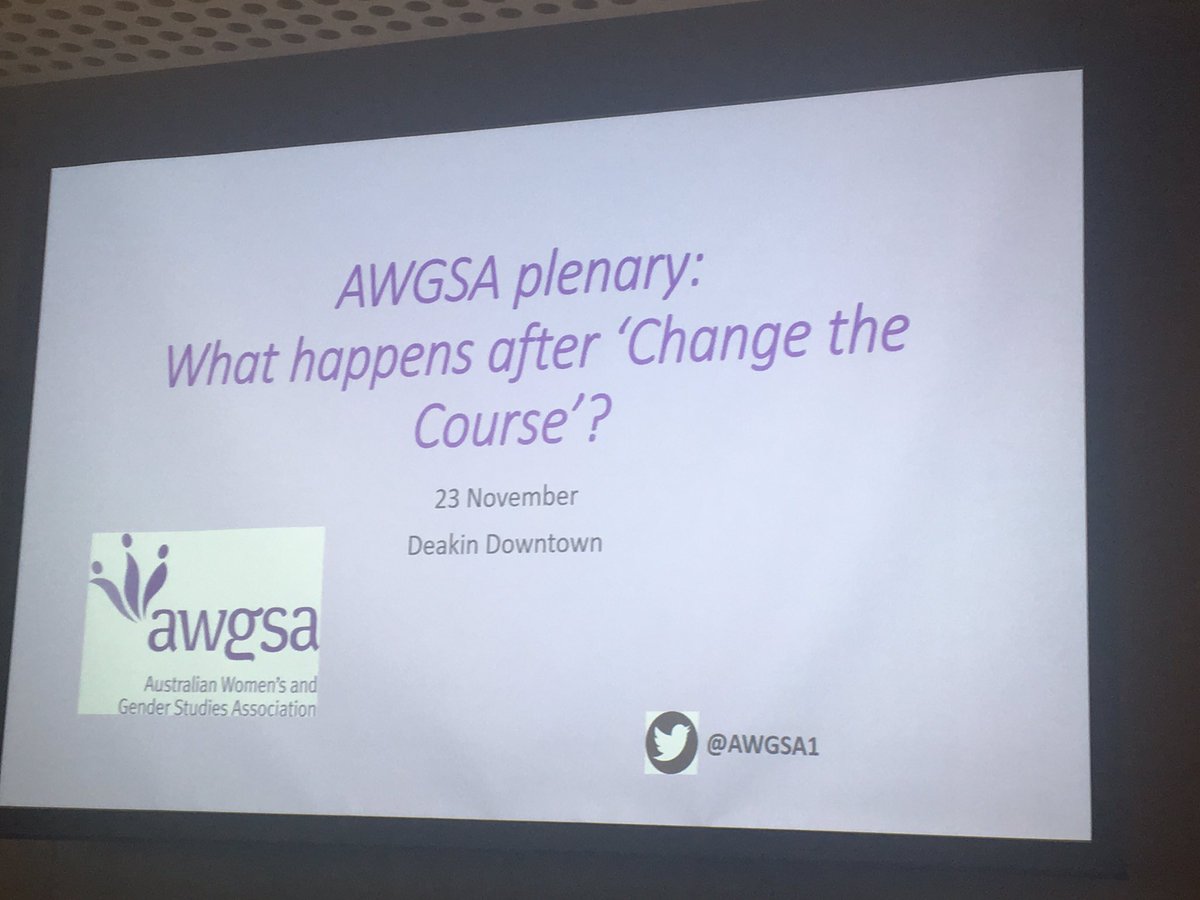 Feministingoz's tweet photo. What happens after ‘Change the Course’ - plenary with @JanemareeMaher Sharon Bickle and Suzanne Egan @AWGSA1 #QLNS2018 #changethecourse https://t.co/wEEVKwxF7b