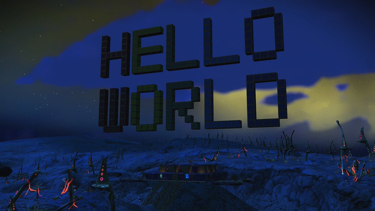 NoTaisSky's tweet photo. Hello community event planet. :D (Getting some Visions play time in before roadtrip to CA tomorrow). #NoMansSky https://t.co/dXcPly0Ny6