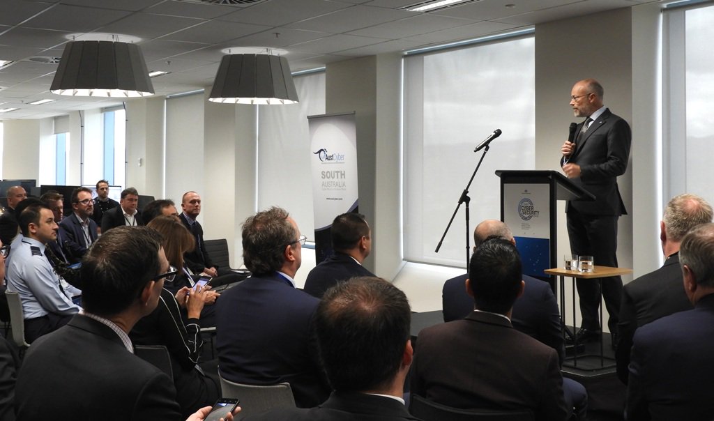 Australian Signals Directorate (@asdgovau) on Twitter photo “Cyber is both a threat and an opportunity” - <a href="/macgibbon/">Alastair MacGibbon</a> speaking at the launch of the Adelaide #JCSC. An open and cooperative space for our partners to contribute to a cyber resilient nation. #cybersecurity “Cyber is both a threat and an opportunity” - <a href="/macgibbon/">Alastair MacGibbon</a> speaking at the launch of the Adelaide #JCSC. An open and cooperative space for our partners to contribute to a cyber resilient nation. #cybersecurity