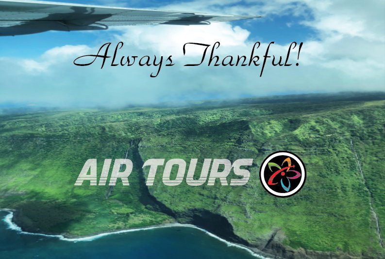 Happy Thanksgiving!  We are so thankful to call this place home and to share the beauty of the islands with you!  Aloha!  #Thanksgiving2018 #MokuleleAirTours