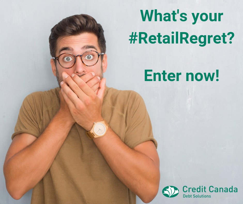 creditcanada's tweet image. Competition time! Fancy winning a $50 gift certificate?! 🏆 Tell us (or better yet, show us!) your biggest retail therapy regret tagging us and using #RetailRegret and #MoneyMindfulness! 📸🛍️ Full details here: cewc.ca/contests/socia… #contest #prize