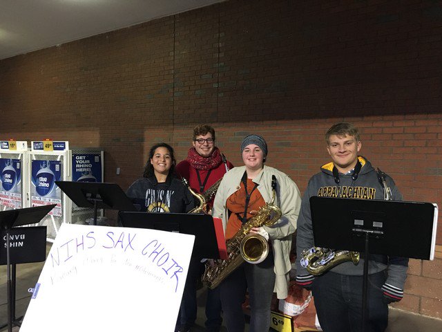 NIHSBand's tweet photo. Throwback Thursday! Two years ago the saxophones put together their own sax choir... I’ve heard they’re doing it again this year! https://t.co/A5gqJkqvcM