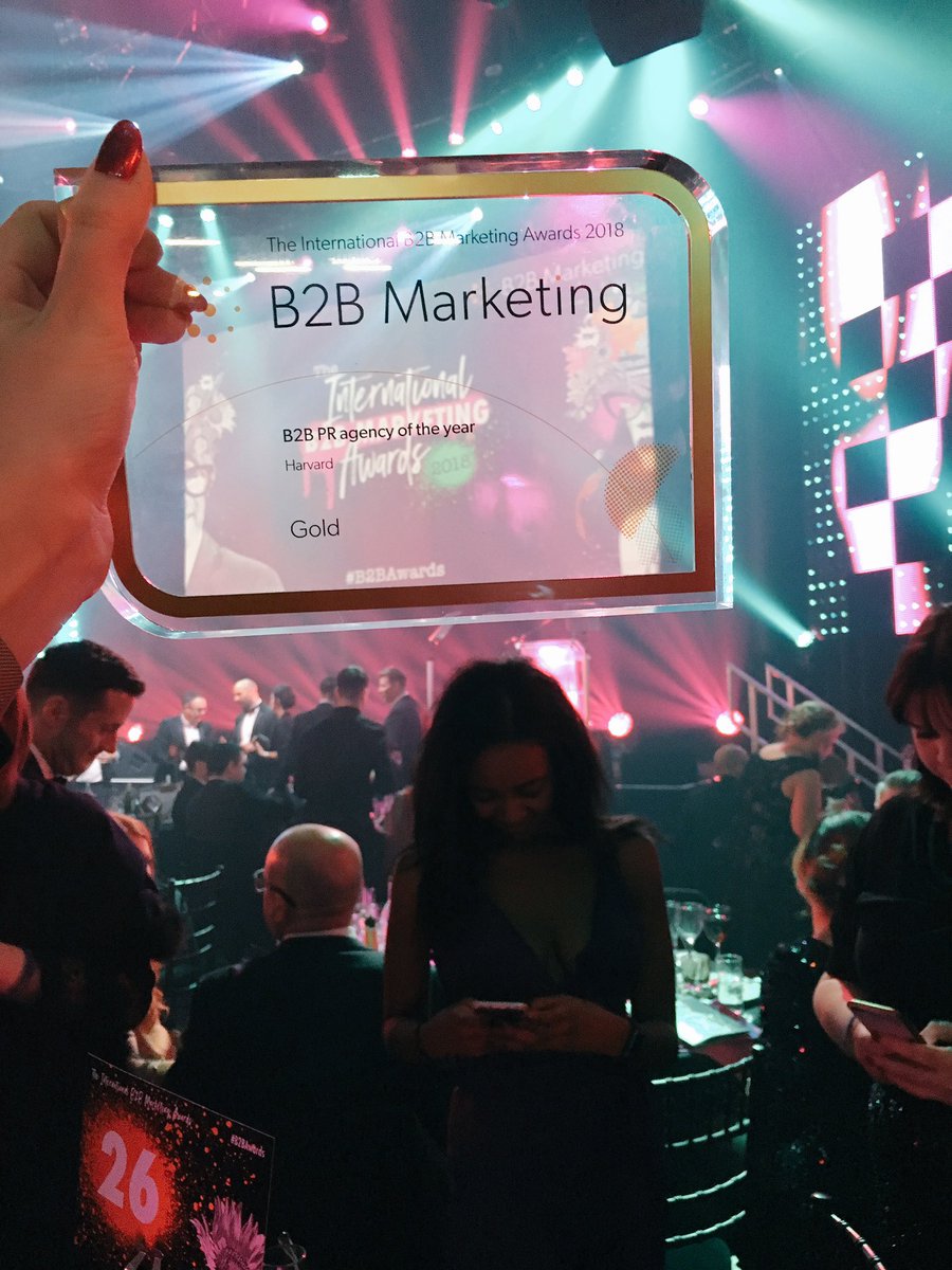 HarvardComms's tweet photo. We’re SUPER proud to be named @MarketingB2B’s B2B PR Agency of the Year 2018 🏆 #B2BAwards https://t.co/pJLmVri5kl