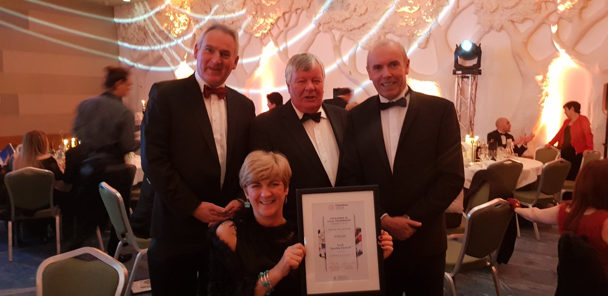 SusanMcCarthyFG's tweet photo. We won! Delighted to pick up the national award for best festival for Youghal Medieval Festival in Dublin tonight! #ELGAwards2018 @ChambersIreland @Corkcoco @JPPhelan @visityoughal @YoughalClock @aileenmurray123 https://t.co/EKvddJQluE