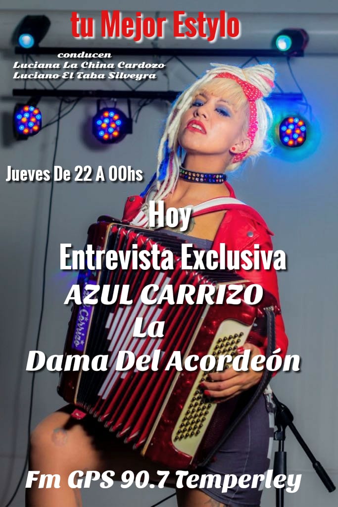 azulmyworld's tweet photo. Hoy Azul Acustico en vivo Fm 90.7  a las 22hs Tu mejor estylo conduccion de Luciana La china cardozo y luciano el taba Silveyra #azulcarrizoladamadelacordeon @soyazulcarrizo https://t.co/cfeRh8WLub