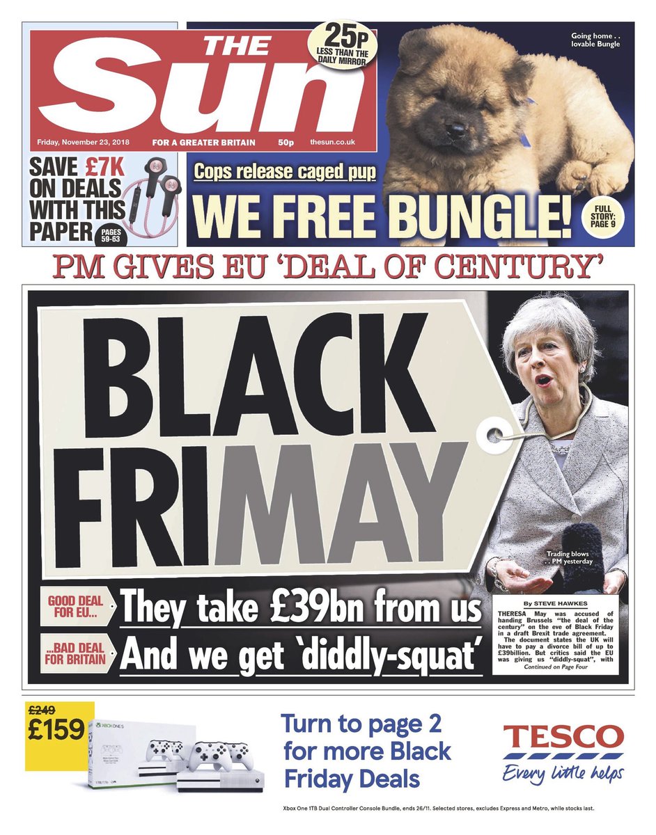 We have finally realised the true cost of being out-thought and out-manoeuvred by the EU at every stage in the negotiations. We are giving the EU £39bn of taxpayers’ money for no trade deal &amp; an unenforceable, meaningless, political declaration....