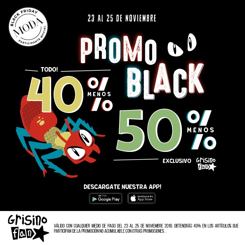 DinoMall's tweet photo. ⚡ Un viernes con súper descuentos en @Grisinoar⚡ Hasta el 25/11 tenés 40% OFF!! Y si sos #GrisinoFan, tenés un extra más 😉 https://t.co/35lmlArGt4
