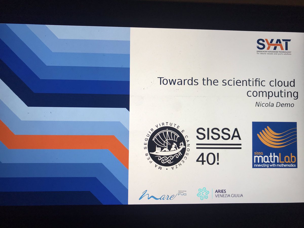 gianluigi_rozza's tweet photo. #SYAT: #ship and #yacht #advanced #technologies in #Grado #MAREFVG #pitch by Nicola Demo for @Sissaschool #MathLab: #prelica #sophya @units #fincantieri #mcy #micad @CetenaSpA @rozzagroup @ITHACA_ROM @AROMA_CFD #hpc #computing #cloud #sissa40 @proESOFTrieste #argos #pygem #pydmd https://t.co/grN9rX1jdO