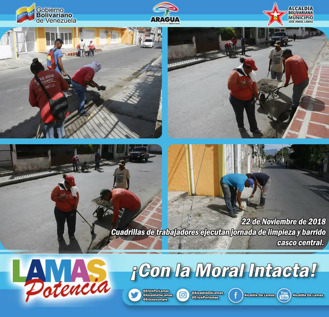 GatoVolador454's tweet image. ¡POR EL BUEN VIVIR DE LOS SANTACRUCENSES!
Trabajadores de @alcaldiadelamas ejecutan diariamente labores de limpieza y barrido de calles y avenidas en casco central del municipio LAMAS @NicolasMaduro @TareckPSUV @DrodriguezVen @RMarcoTorres @CiudadMCY @GobiernoAragua @dcabellor