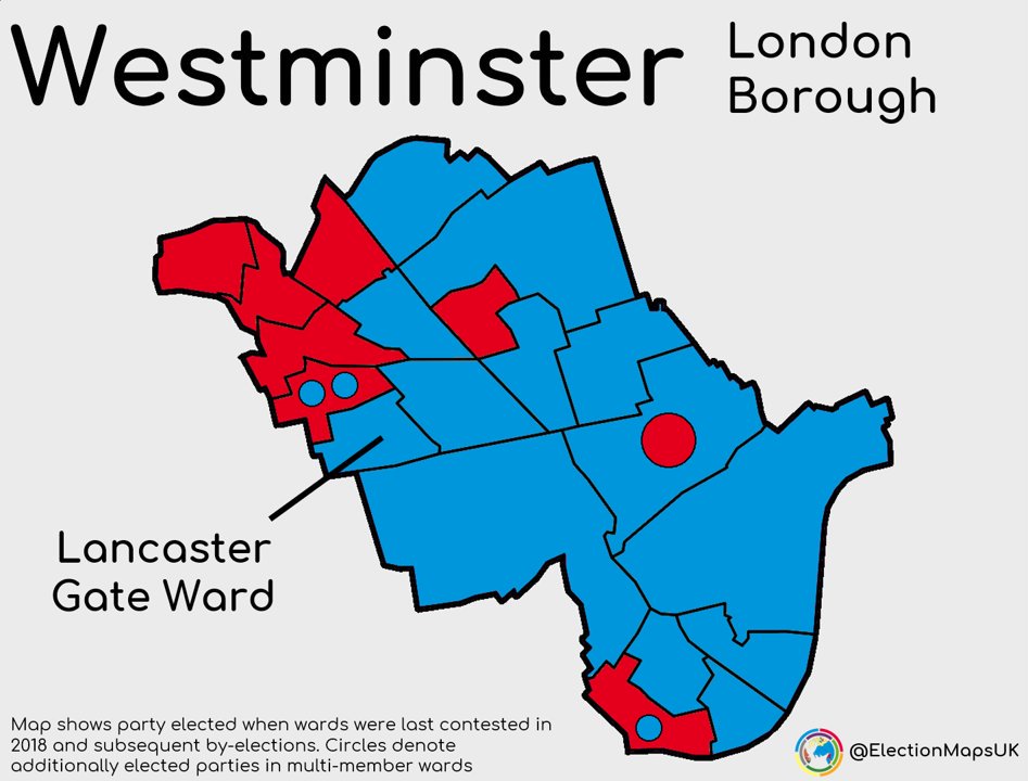 ElectionMapsUK's tweet image. CON HOLD #LancasterGate in #Westminster with 47% (=) of the votes.

LAB were 2nd on 35% (-1), the Lib Dems 3rd on 14% (-2) and the Greens 4th on 3% (+3).