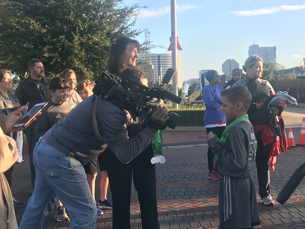 @12newsnow snapping shots of Brodie winning the Turkey Trot Kids K 2018!