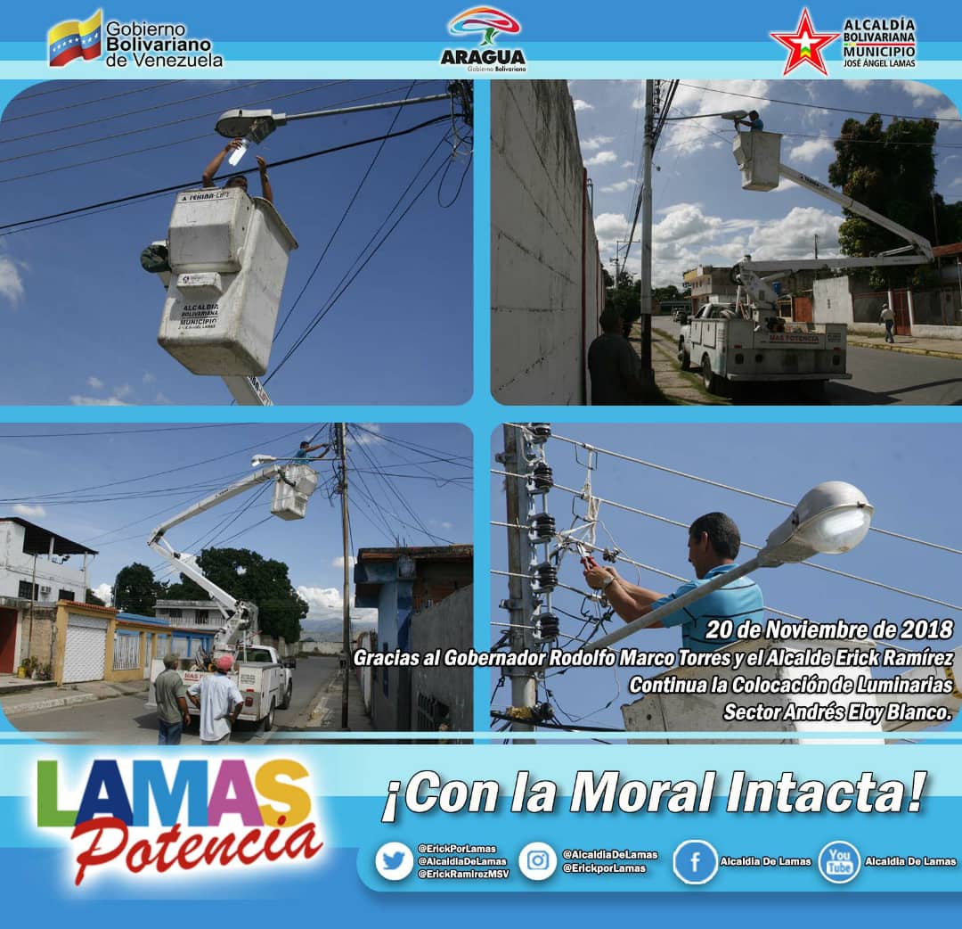 GatoVolador454's tweet image. ¡ JUNTOS VAMOS TRANSFORMANDO EL MUNICIPIO LAMAS !
Estamos iluminando calles y avenidas del barrio ANDRÉS ELOY BLANCO y sector PATROCINIO PEÑUELA RUIZ mediante el Plan Cocuyo! @NicolasMaduro @TareckPSUV @DrodriguezVen @RMarcoTorres @CiudadMCY @GobiernoAragua @VTVcanal8 @dcabellor