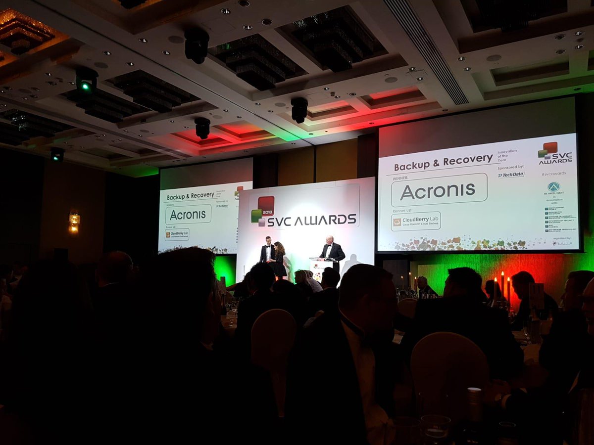 Acronis's tweet photo. Great news from London! Acronis wins #SVCAwards for Best Backup and Recovery Innovation 2018. https://t.co/VIpPezxvgo
#Acronis #awardwinning #CyberProtection #DisasterRecovery #Backup #technews https://t.co/Ap9saD7M25