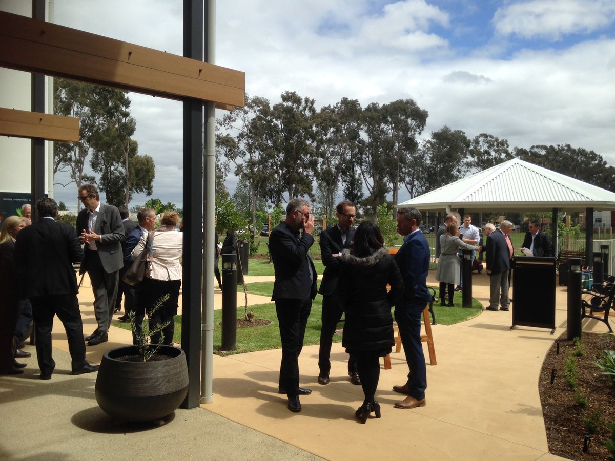 Sionnie's tweet photo. The $34m Maculata Place operated by Shepparton Villages has officially been opened by @KenWyattMP &amp; @Damiandrumnat. See @WINNews_She https://t.co/hQVOmkgQjh