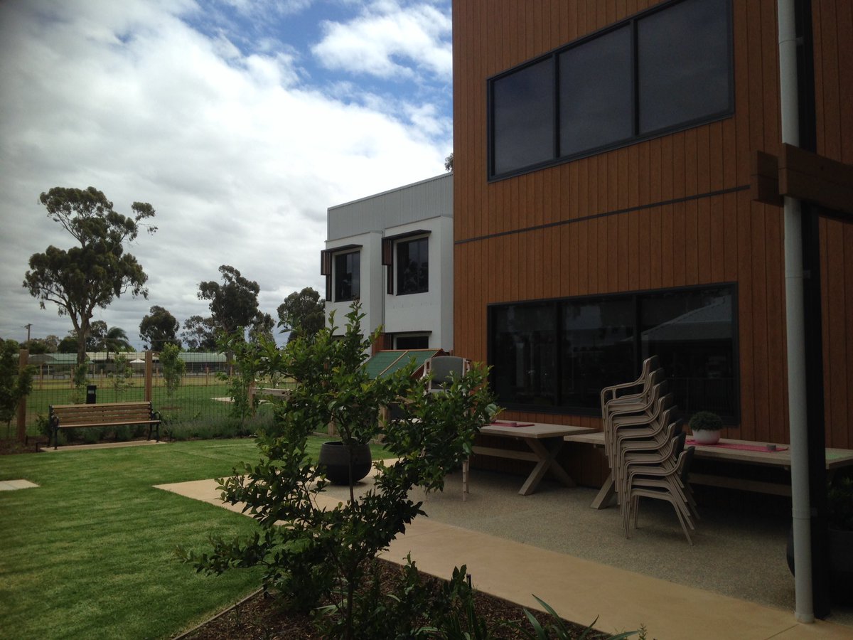 Sionnie's tweet photo. The $34m Maculata Place operated by Shepparton Villages has officially been opened by @KenWyattMP &amp; @Damiandrumnat. See @WINNews_She https://t.co/hQVOmkgQjh