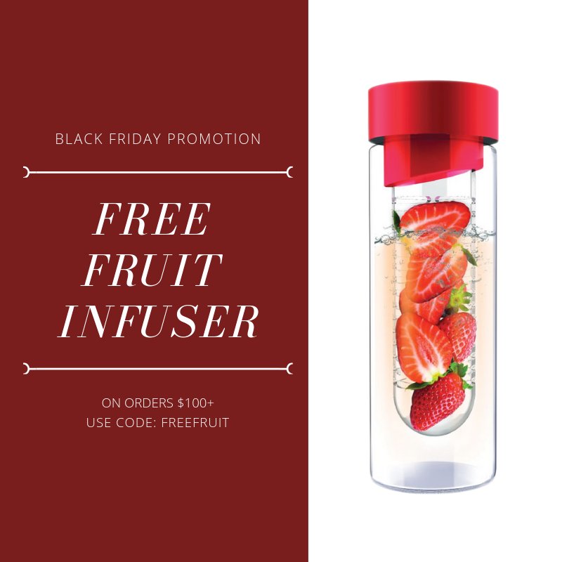WaterLibertyRC's tweet photo. Exclusive Black Friday Promotion. Get a FREE Fruit Infuser on orders $100+! Use code: FREEFRUIT at checkout. Click here to shop now https://t.co/Lu8CYWAovh #gogreen #ecofriendly https://t.co/0yjqFzdDV5