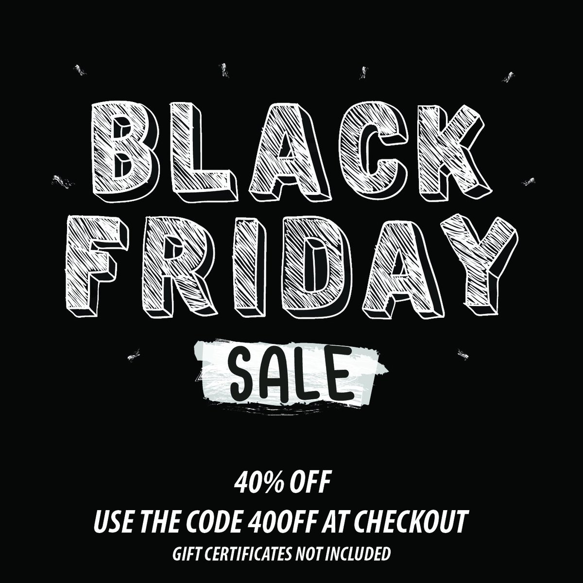 40% off everything* until Midnight Monday 26th.
Use code: '40OFF' #BlackFriday #BlackFridayDeals