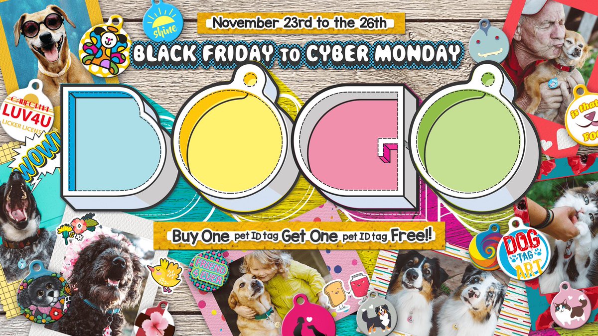Save big with our biggest sale of the year, TOMORROW through MONDAY! Use coupon: BOGO18 at checkout! dogtagart.com