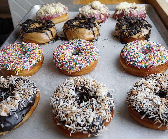 VEGANS!! Breaking news: Vegan Donut Mondays! Starting on the 26th we’re making all our donuts vegan every Monday. Here’s a sneak peek of some that will be available. They’ll be available at both shops on a first come first serve basis or email catering@f… ift.tt/2R7OS3o