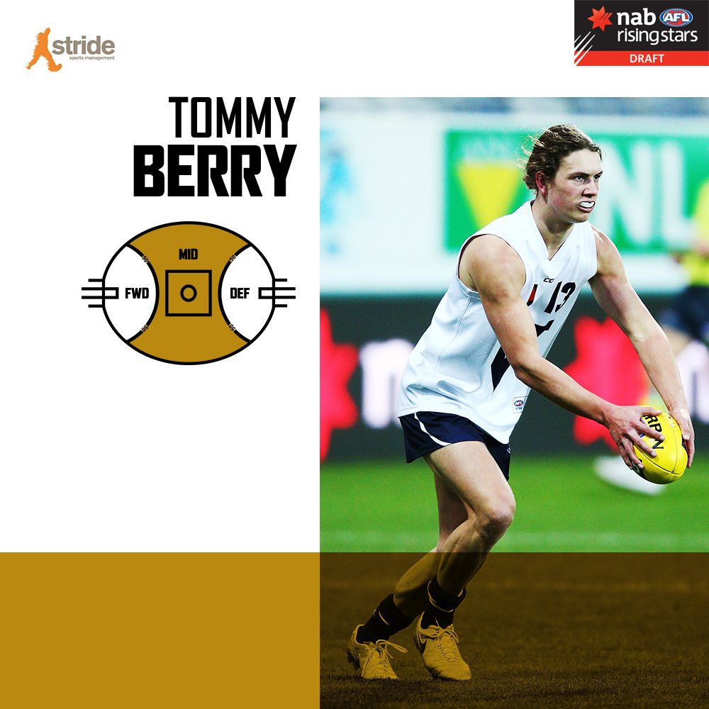 StrideMgt's tweet photo. CONGRATULATIONS Tommy Berry! The @GWVRebels midfielder joins his brother Jarrod at @brisbanelions at Pick 36! #AFLDraft https://t.co/Fs4d0hcmtF