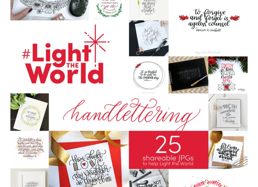 ldslifehacker's tweet image. FREE DOWNLOAD: 9 hand letterers come together to #LightTheWorld with these designs. Check them out! | Mormon Life Hacker buff.ly/2PSBuE0