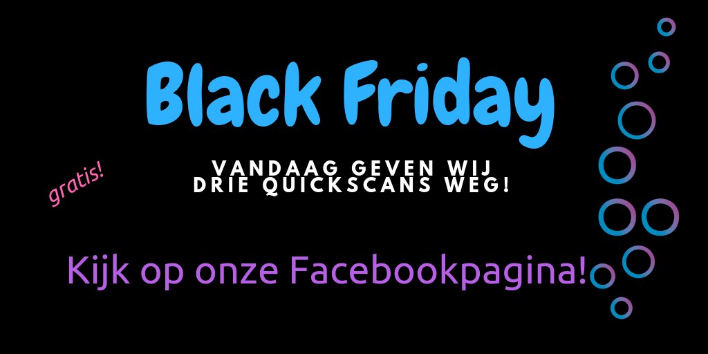 Yes! #BlackFriday!! Op onze Facebookpagina geven wij drie quickscans voor #socialmedia weg. Alleen vandaag! facebook.com/contentcooking…