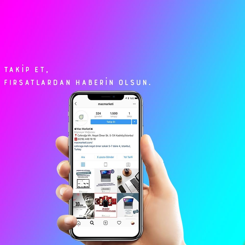 Her an karşınıza yeni fırsatlarla çıkabiliriz. Bunun için yapmanız gereken bizi takipte kalıp arkadaşlarınıza da önermeniz...

MacMarketi mutlu haftasonları diler...

#apple #macmarketi