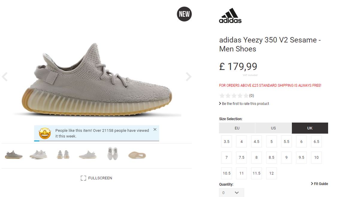 yeezy sesame footlocker
