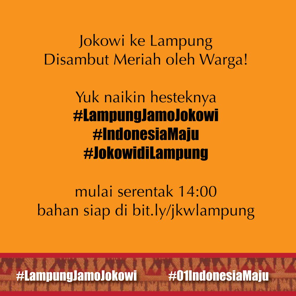 LediKurniawan's tweet photo. Yuk... Bikin rame!!!
#LampungJamoJokowi
#01IndonesiaMaju https://t.co/uYLNAzf4ZT