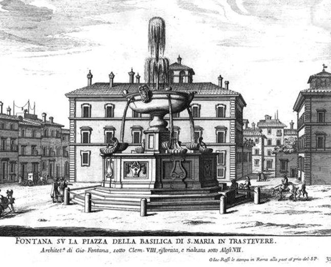 Fontana di piazza Santa Maria in Trastevere, realizzazione di #DonatoBramante, con dei perfezionamenti successivi da parte di #GianLorenzoBernini e #CarloFontana, su una preesistente opera forse di epoca imperiale.
I colpevoli metteteli a ripulire #Roma per 1 anno ! @TrastevereRM