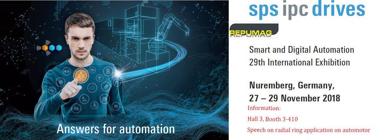 Ken_Repumag's tweet photo. Dear all, welcome you to visit us. Let's have a talk~ #spsipcdrive #magnet #radialring #NdFeB #sps #Nuremberg https://t.co/Uahn7faDYn