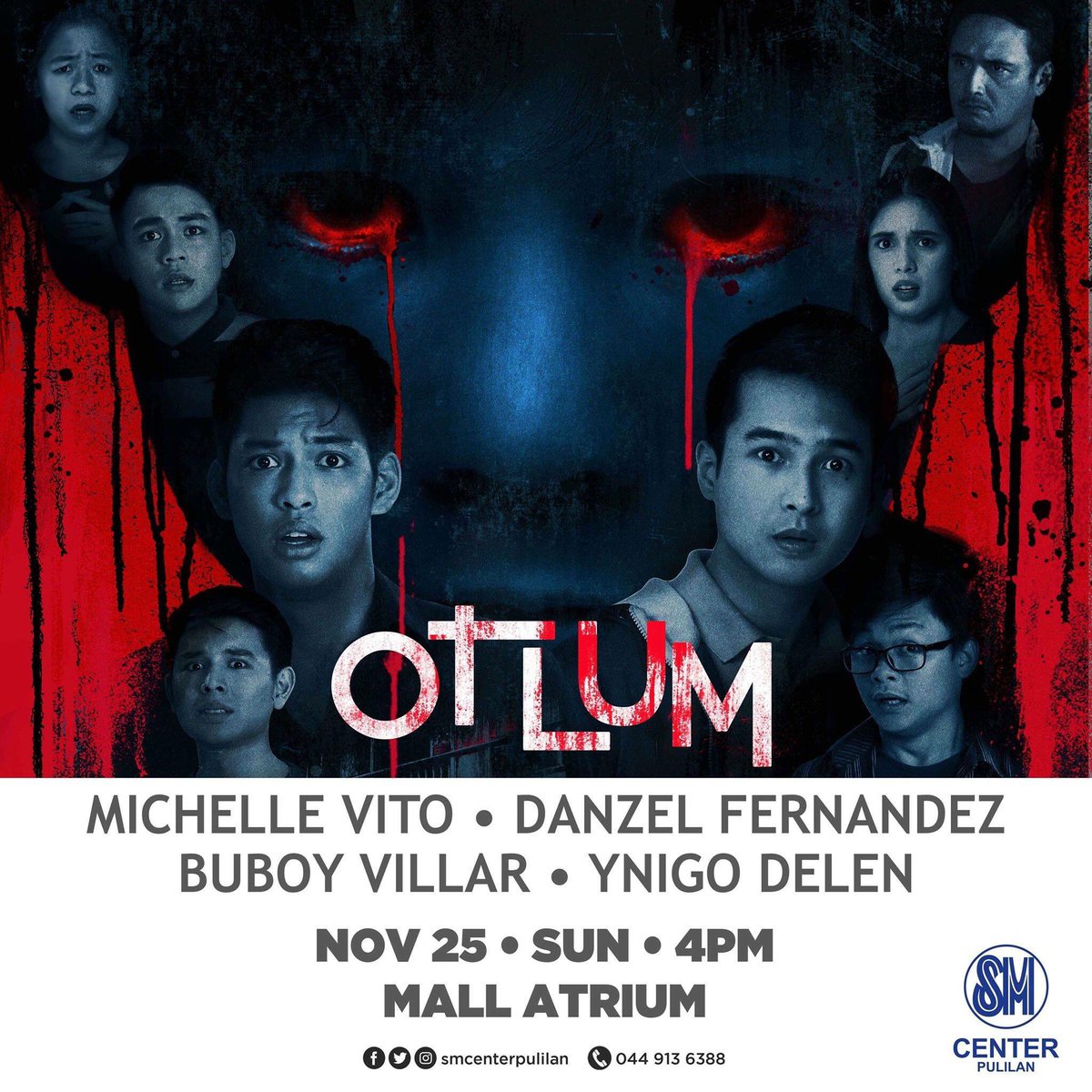 SMCenterPulilan's tweet photo. Come and see the stars of this year's MMFF entry 'OTLUM' as they join us here at SM Center Pulilan on Sunday, Nov 25 at 4PM! Catch Michelle Vito, Danzel Fernandez, Buboy Villar and Inigo Delen perform live for their Pulileño fans! #EverythingsHereAtSM #AllThingsFunAtSMPulilan https://t.co/E4qU3lbxrX