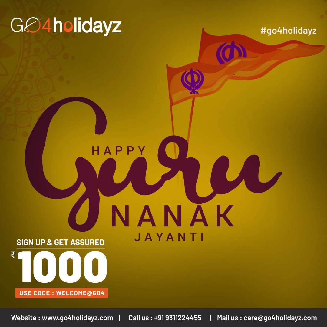 go4holidayz's tweet photo. #Go4holidayz Wishes You All Happy #Gurupurab #GuruNanakJayanti #GuruNanakDev550 #GuruNanakDev #KartikaPurnima #India #Travel #htTweets #htdelhi #Gurgaon #WednesdayWisdom #HimachalPradesh #Shimla @TheHinduWeekend #ThursdayThoughts #Bollywood
Signup Now https://t.co/vDpOckD61s https://t.co/5HN58iSUGz