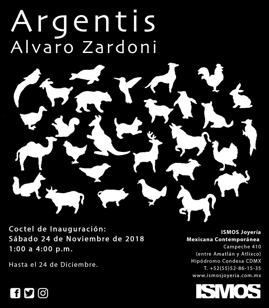 Los invitamos este sábado 24 de noviembre a la 1pm a inaugurar la nueva exposición de escultura en plata de Alvaro Zardoni. ¡Los esperamos! Campeche 410, entre Amatlán y Atlixco, Hipódromo Condesa #WeLoveArt #escultura #arte