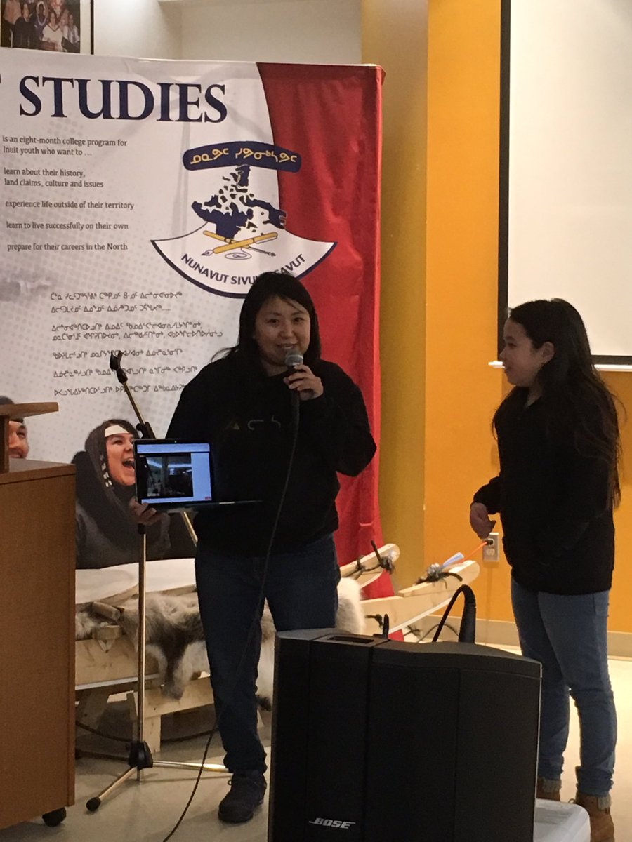 nunavutottawa's tweet image. Director Lucy Tulugarjuk tonight at NS celebrating her new film: Tia and Piujuq #indigenousfilms #isumatv