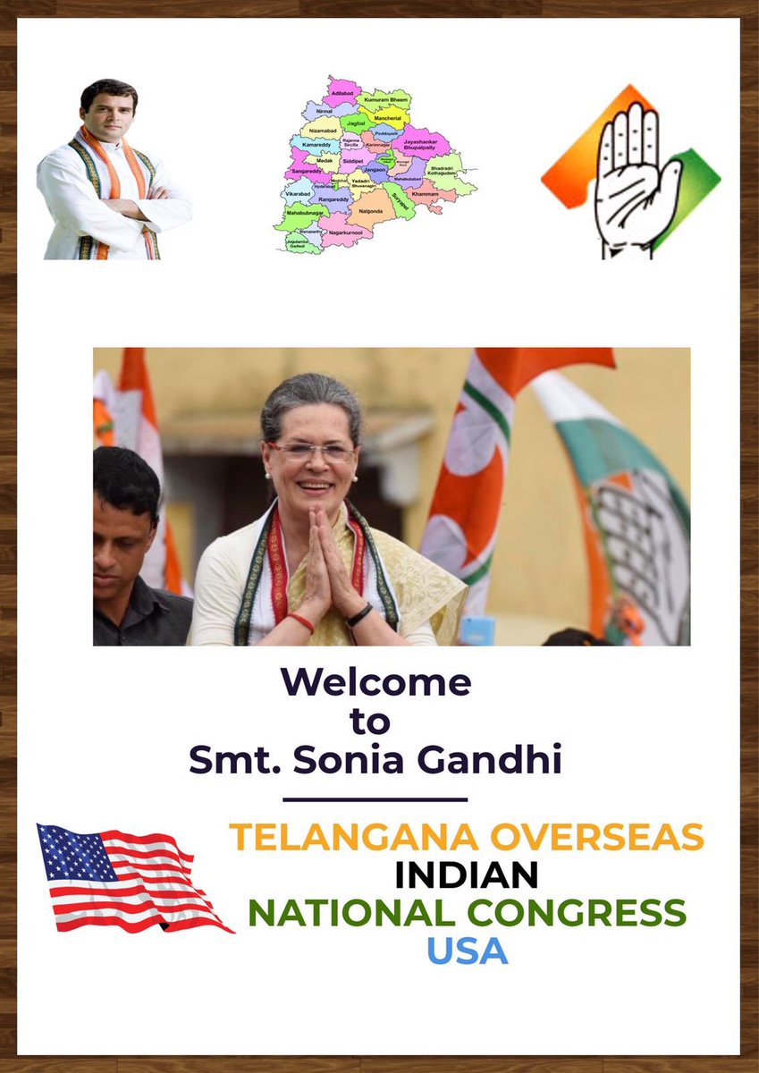 ToincUsa's tweet photo. Heart welcome to #sonia ji @RahulGandhi Ji !! 

#TelanganaAssemblyElections2018 
@INCTelangana https://t.co/O2jz4rmmPv