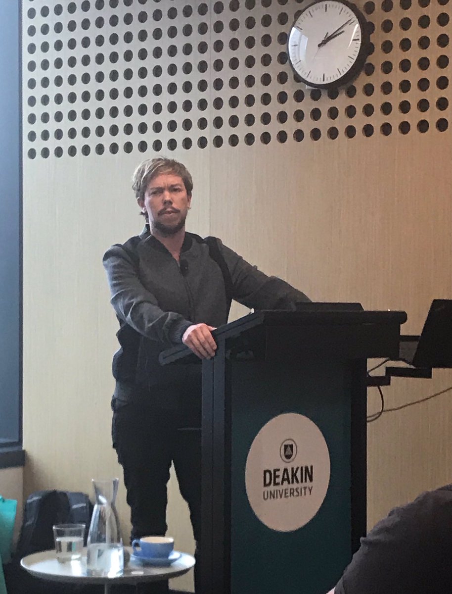 AmieOShea's tweet photo. .@DrJRLatham #QLNS2018 compelling complicates the #ScarJo controversy in his presentation on  “Transgenerational politics &amp; ahistorical protest” and how to make more trans possibilities in pop culture and beyond https://t.co/9al7nORHiu