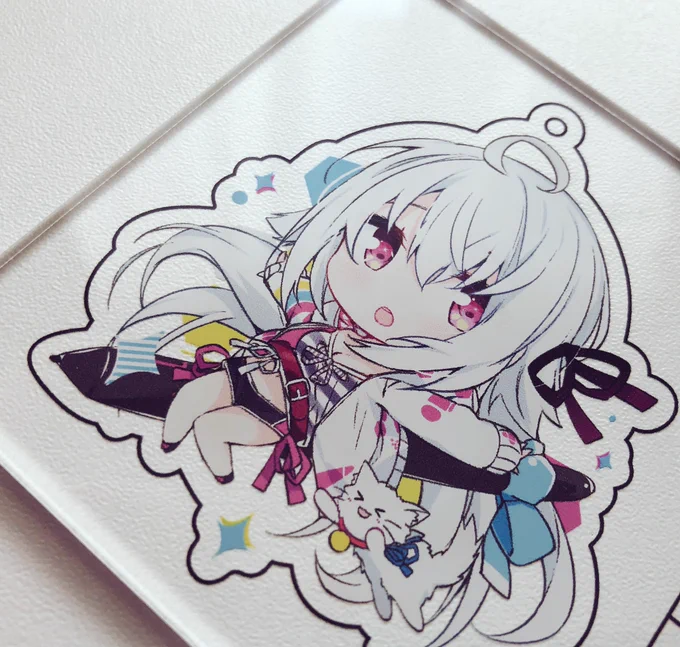 冬コミで出す予定のアクキーの神織ちゃんと猫ちゃん 