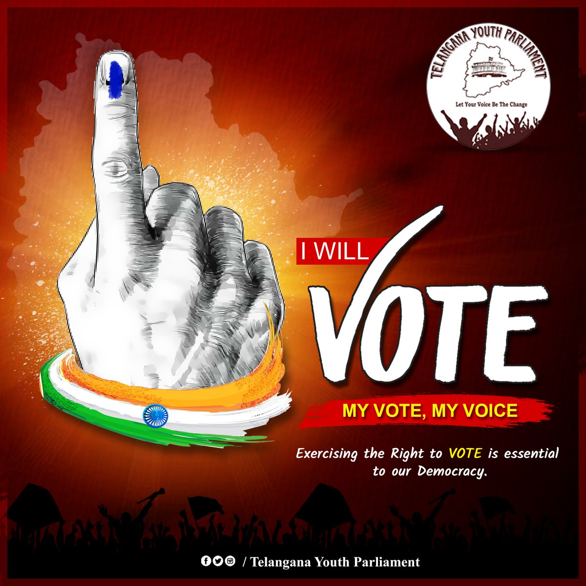 typarl's tweet photo. Exercising the right to vote is essential to our democracy.
#IWillVote
#MyVoteMyVoice
#TelanganaElections2018
#TYP https://t.co/PXSXScPtHx