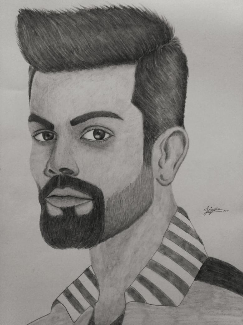 A pencil sketch of Virat Kohli made by his fan  httpifttt1ZZ3e4d   Pencil sketch portrait Pencil drawing images Pencil drawings easy