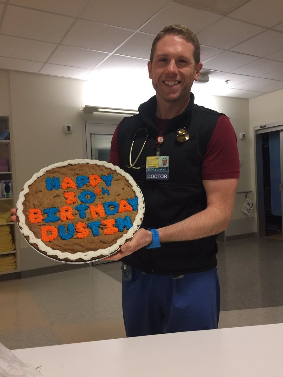 Dustin Hansen MD, FAAP (@dthansen) on Twitter photo When you have to work @HopkinsPICU on your 30th birthday and one of the nurses makes you a cookie bigger than your head! <a href="/JHPICUFellows/">JHPICUFellows</a> When you have to work @HopkinsPICU on your 30th birthday and one of the nurses makes you a cookie bigger than your head! <a href="/JHPICUFellows/">JHPICUFellows</a>