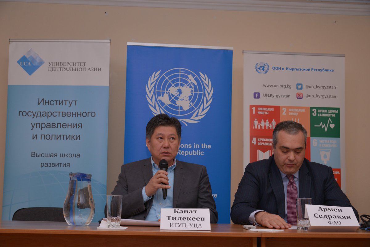 ucentralasia's tweet photo. "Although the #foodsecurity has become better, we do not see an improvement. If it happens, it happens in the statistic era. We depend on the stability of food prices; however, the structure of #nutrition requires improvement," said @ucentralasia Dr Kanat Tilekeyev #devdialogue https://t.co/4ft4iSlr57