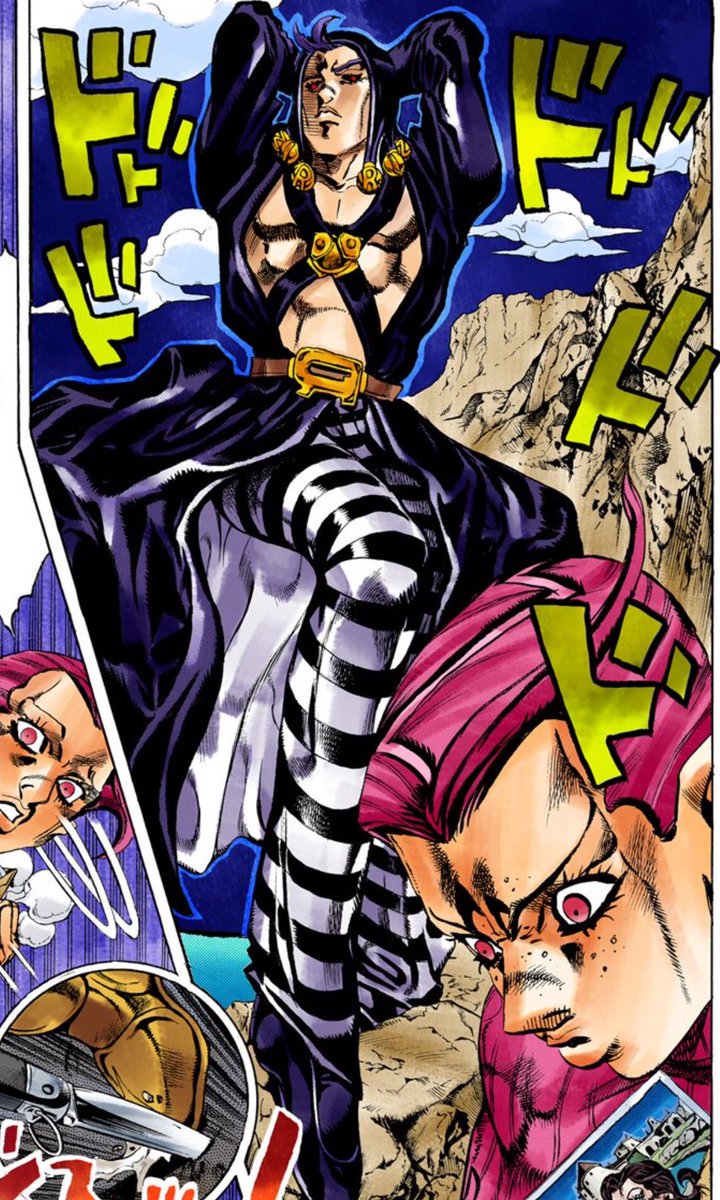 紫崎 お絵描きたぬさん Ketunii まずは王道的にジョルノの有名なポーズとかですかね あとはリゾットのポーズが凄く好きですｗ T Co Foxt2n48j5 Twitter